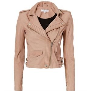 IRO Womens Hana Leather Moto Jacket Blush Pink size 38 Intermix Exclusive
